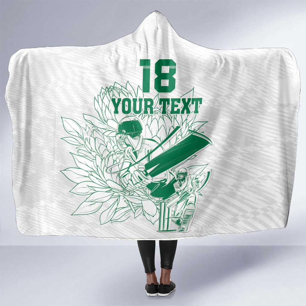 Cricket South Africa Custom Hooded Blanket White Version Proteas - African Pride