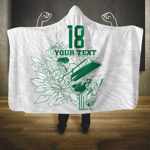 Cricket South Africa Custom Hooded Blanket White Version Proteas - African Pride
