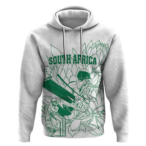 Cricket South Africa Custom Hoodie White Version Proteas - African Pride