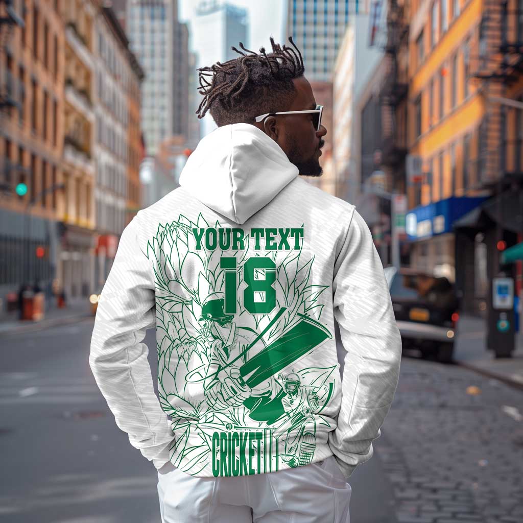 Cricket South Africa Custom Hoodie White Version Proteas - African Pride