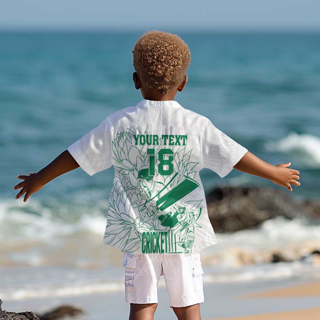 Cricket South Africa Custom Kid Hawaiian Shirt White Version Proteas - African Pride