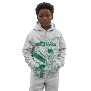 Cricket South Africa Custom Kid Hoodie White Version Proteas - African Pride