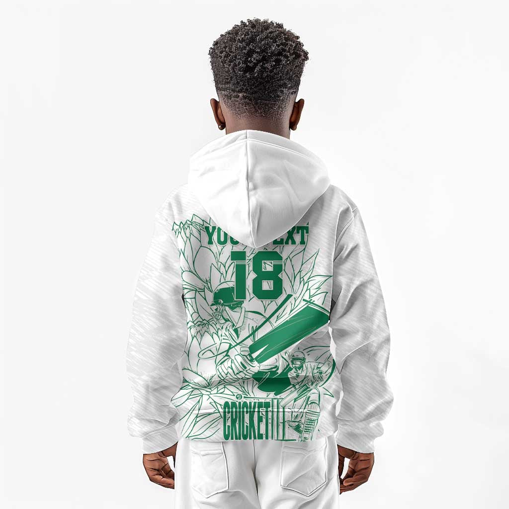 Cricket South Africa Custom Kid Hoodie White Version Proteas - African Pride