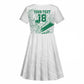 Cricket South Africa Custom Kid Short Sleeve Dress White Version Proteas - African Pride