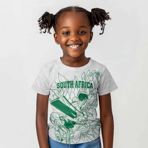 Cricket South Africa Custom Kid T shirt White Version Proteas - African Pride