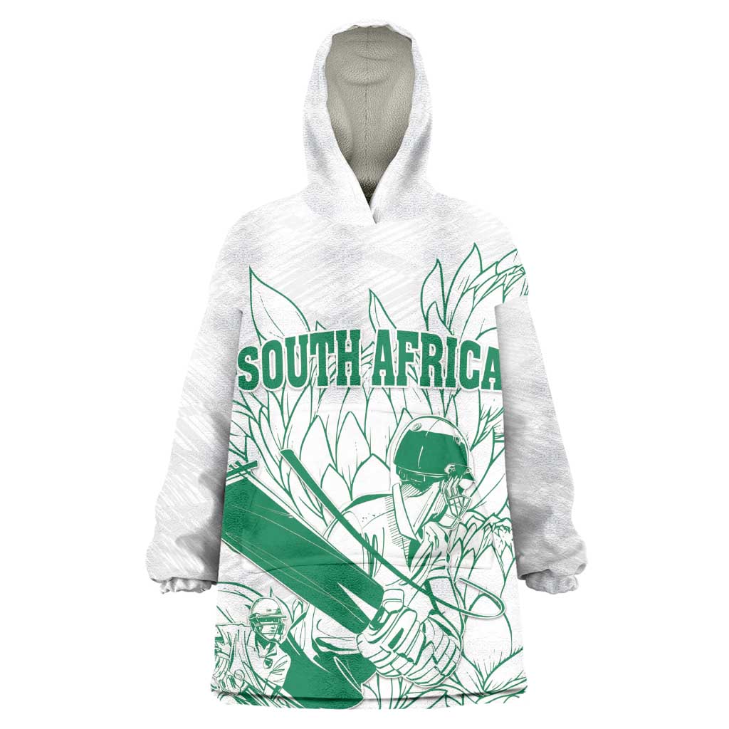 Cricket South Africa Custom Kid Wearable Blanket Hoodie White Version Proteas - African Pride