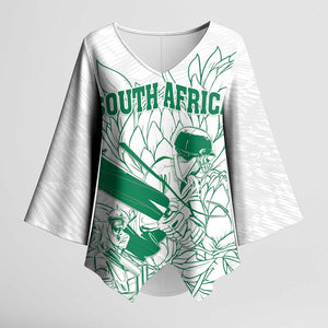 Cricket South Africa Custom Kimono Sleeve Blouse White Version Proteas