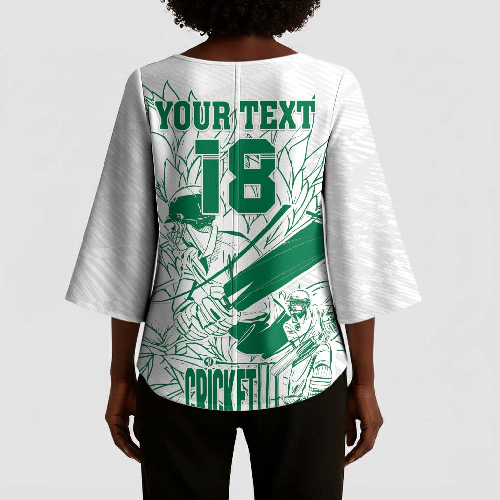 Cricket South Africa Custom Kimono Sleeve Blouse White Version Proteas