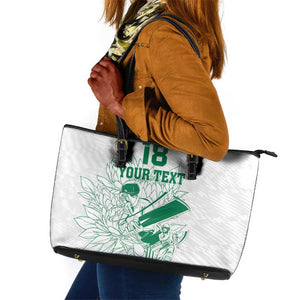 Cricket South Africa Custom Leather Tote Bag White Version Proteas - African Pride