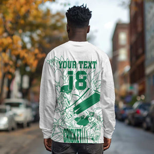Cricket South Africa Custom Long Sleeve Shirt White Version Proteas - African Pride