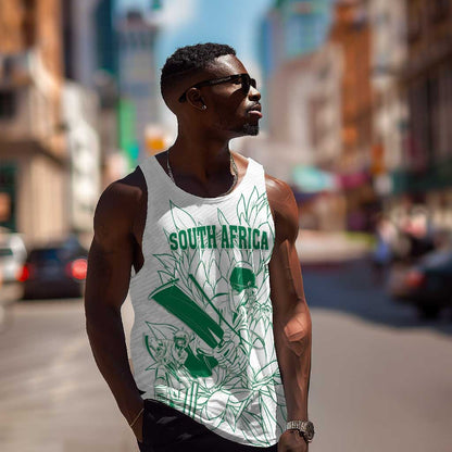 Cricket South Africa Custom Men Tank Top White Version Proteas - African Pride