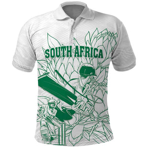 Cricket South Africa Custom Polo Shirt White Version Proteas - African Pride