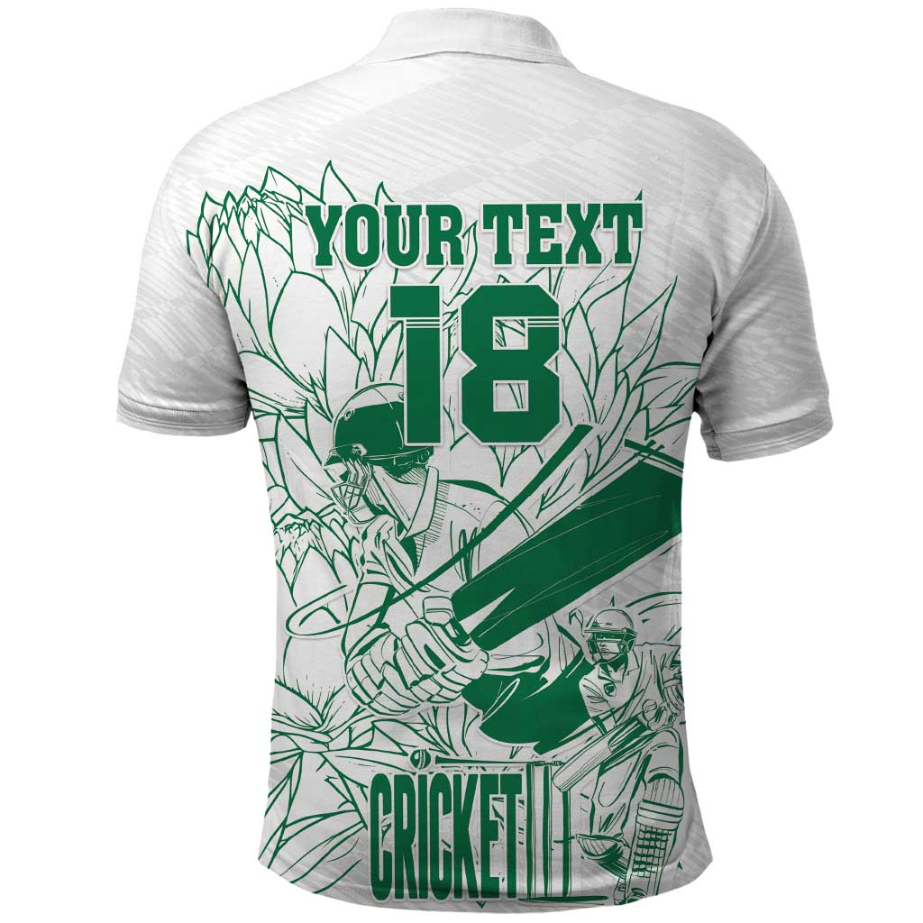 Cricket South Africa Custom Polo Shirt White Version Proteas - African Pride