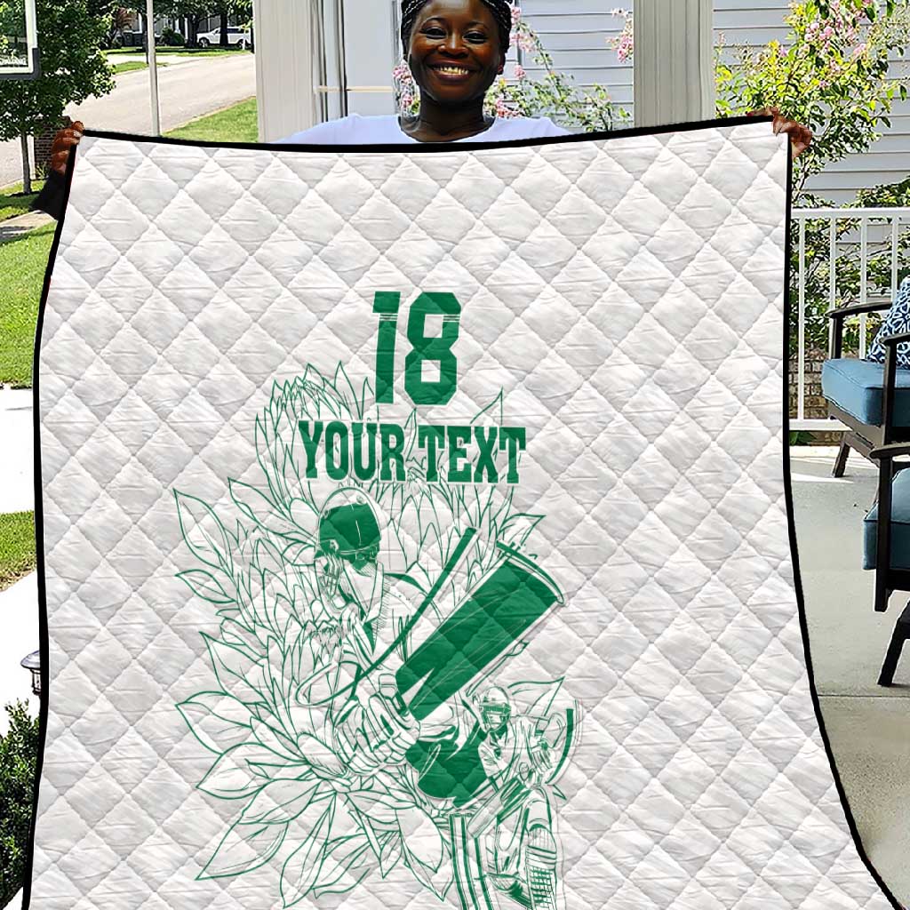 Cricket South Africa Custom Quilt White Version Proteas - African Pride