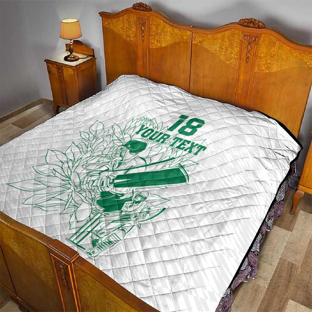 Cricket South Africa Custom Quilt White Version Proteas - African Pride