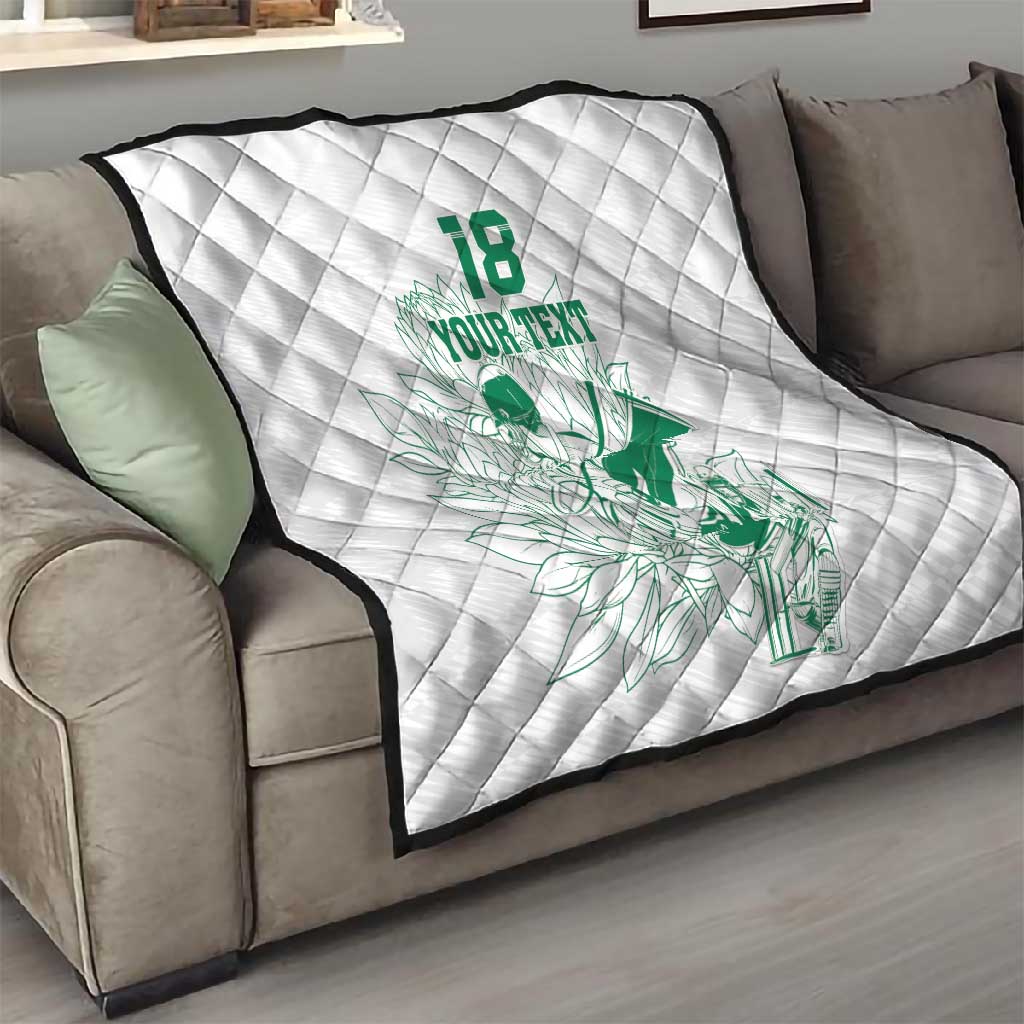 Cricket South Africa Custom Quilt White Version Proteas - African Pride