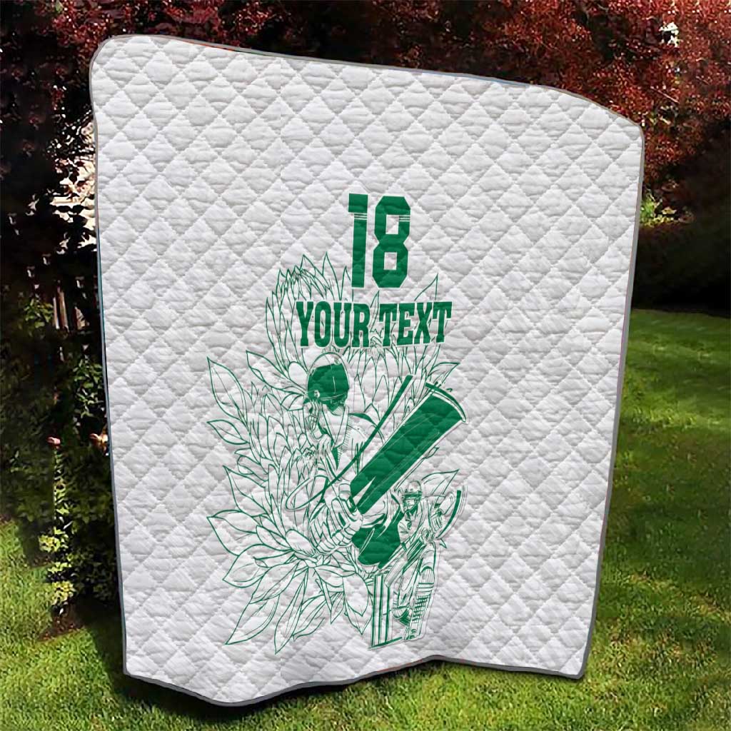 Cricket South Africa Custom Quilt White Version Proteas - African Pride