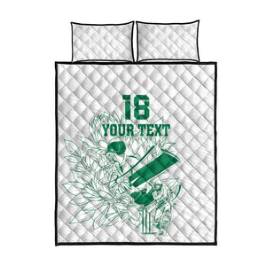 Cricket South Africa Custom Quilt Bed Set White Version Proteas - African Pride