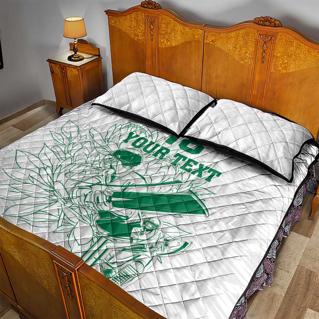 Cricket South Africa Custom Quilt Bed Set White Version Proteas - African Pride