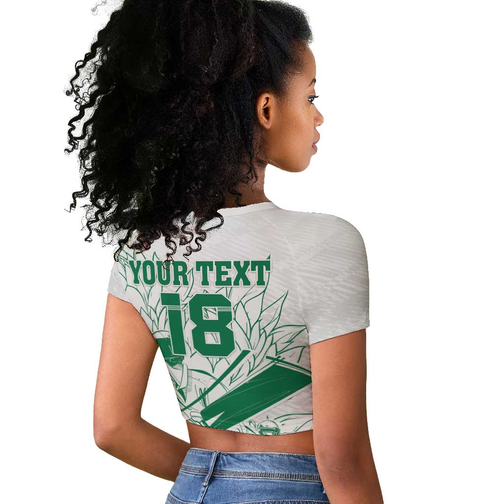 Cricket South Africa Custom Raglan Cropped T shirt White Version Proteas - African Pride