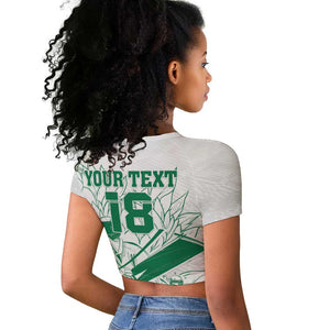 Cricket South Africa Custom Raglan Cropped T shirt White Version Proteas - African Pride