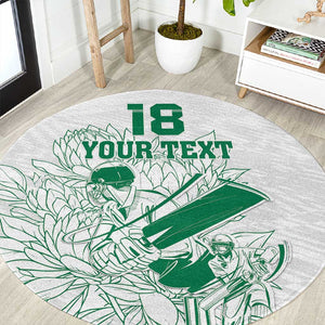 Cricket South Africa Custom Round Carpet White Version Proteas - African Pride