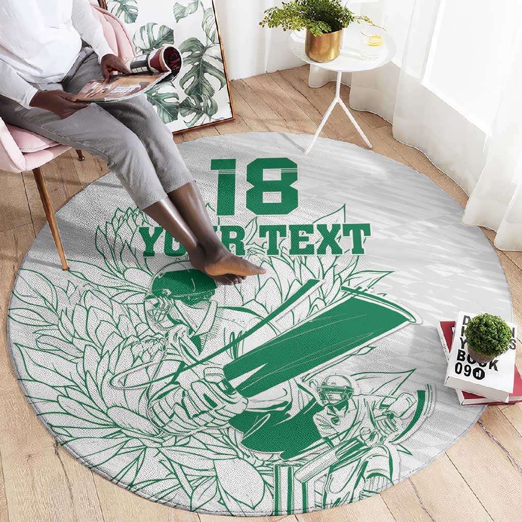 Cricket South Africa Custom Round Carpet White Version Proteas - African Pride