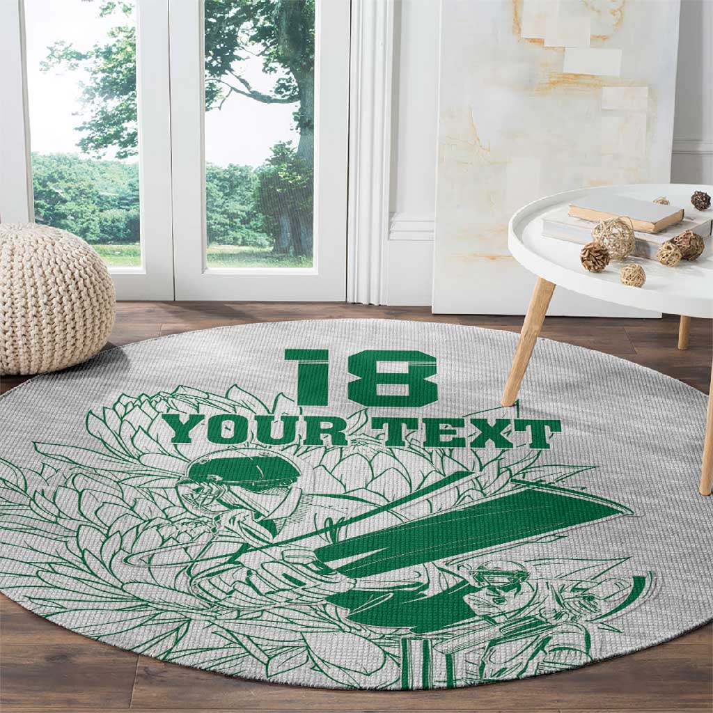 Cricket South Africa Custom Round Carpet White Version Proteas - African Pride