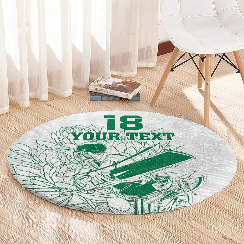 Cricket South Africa Custom Round Carpet White Version Proteas - African Pride