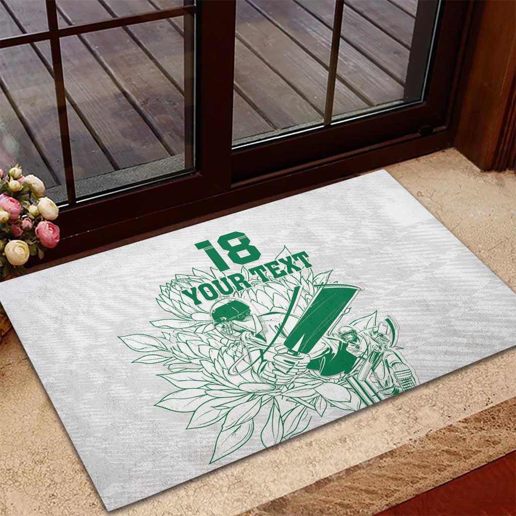 Cricket South Africa Custom Rubber Doormat White Version Proteas - African Pride