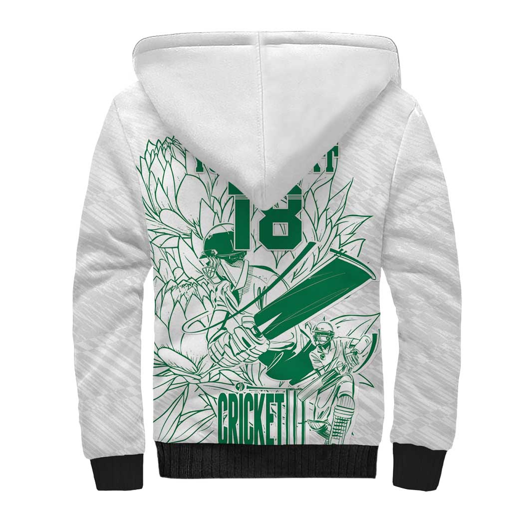 Cricket South Africa Custom Sherpa Hoodie White Version Proteas - African Pride