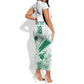 Cricket South Africa Custom Short Sleeve Bodycon Dress White Version Proteas - African Pride