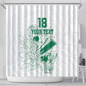 Cricket South Africa Custom Shower Curtain White Version Proteas - African Pride