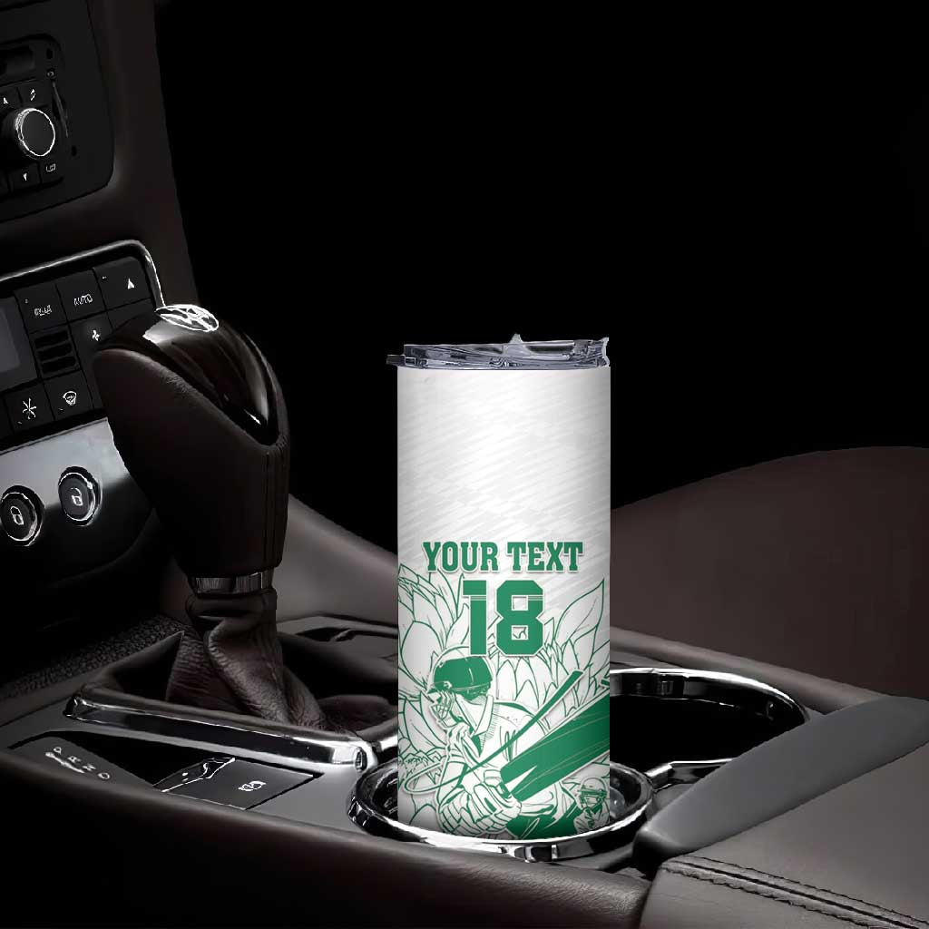 Cricket South Africa Custom Skinny Tumbler White Version Proteas - African Pride