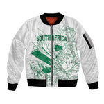 Cricket South Africa Custom Sleeve Zip Bomber Jacket White Version Proteas - African Pride