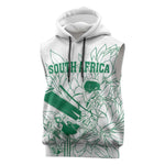 Cricket South Africa Custom Sleeveless Hoodie White Version Proteas - African Pride