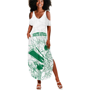 Cricket South Africa Custom Summer Maxi Dress White Version Proteas - African Pride