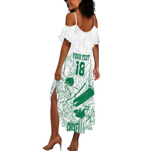 Cricket South Africa Custom Summer Maxi Dress White Version Proteas - African Pride