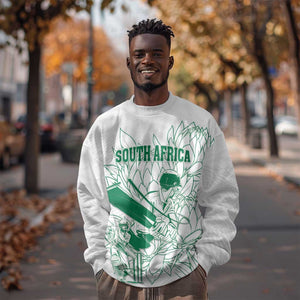 Cricket South Africa Custom Sweatshirt White Version Proteas - African Pride