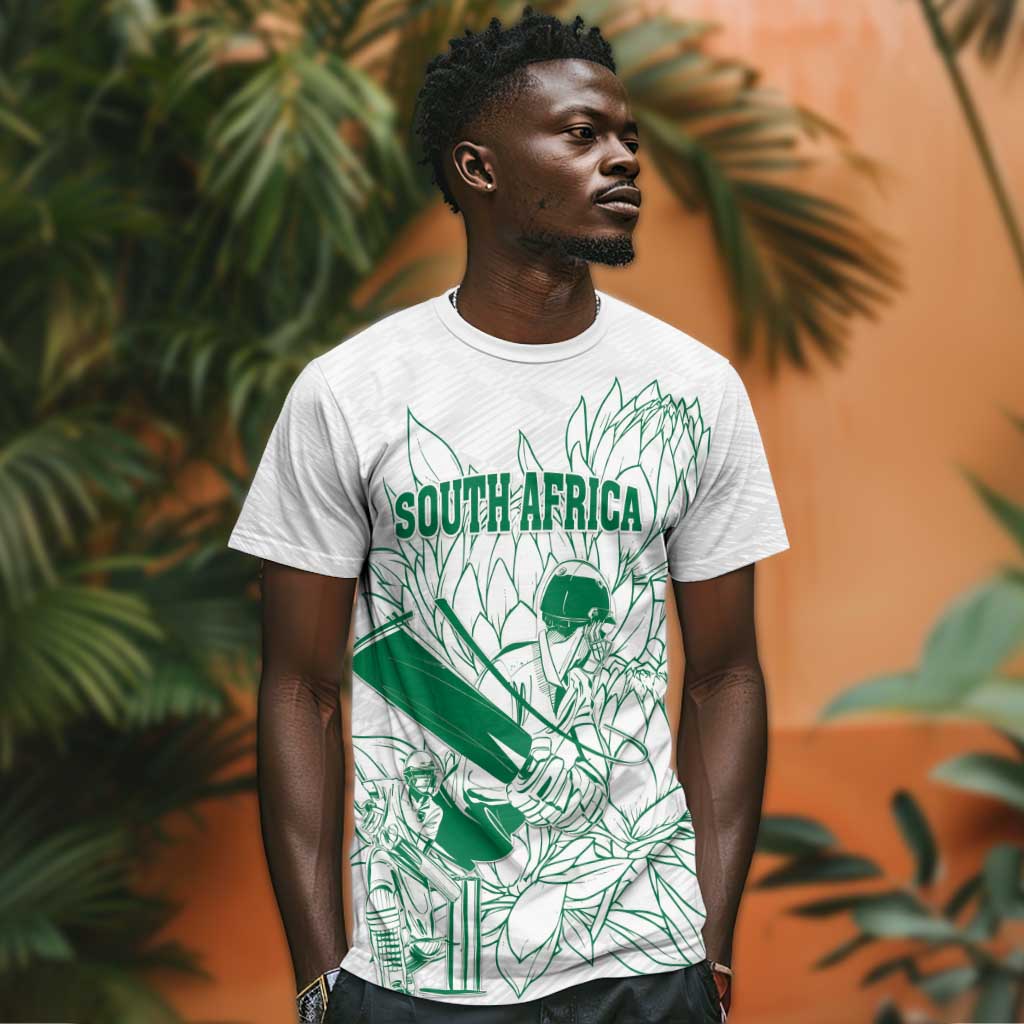 Cricket South Africa Custom T shirt White Version Proteas - African Pride