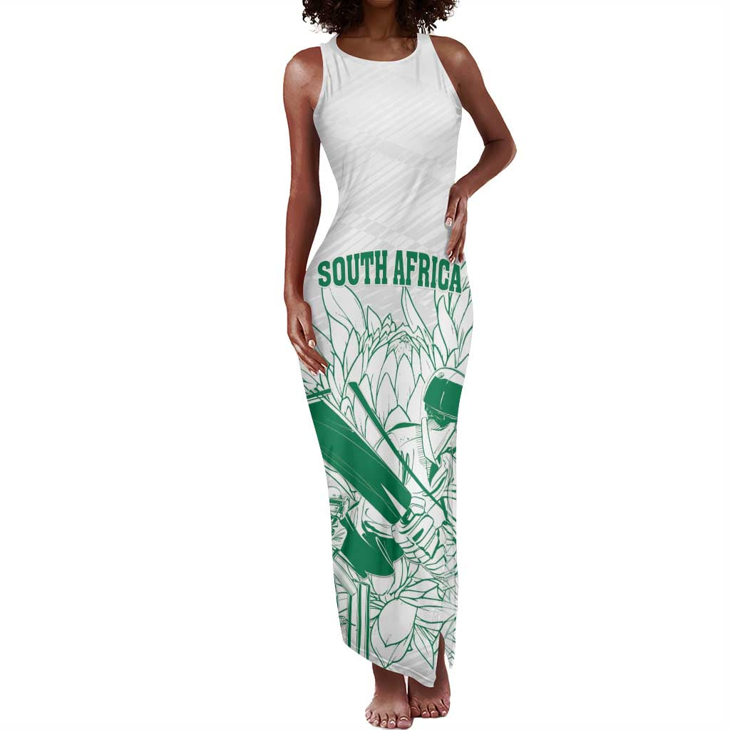 Cricket South Africa Custom Tank Maxi Dress White Version Proteas - African Pride