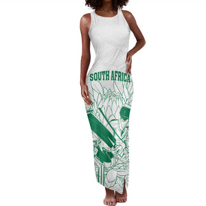 Cricket South Africa Custom Tank Maxi Dress White Version Proteas - African Pride