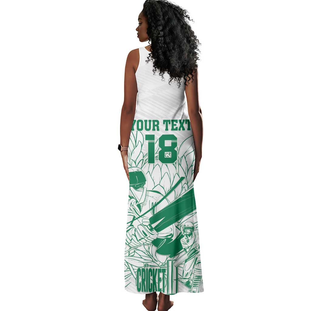 Cricket South Africa Custom Tank Maxi Dress White Version Proteas - African Pride