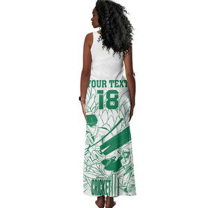 Cricket South Africa Custom Tank Maxi Dress White Version Proteas - African Pride
