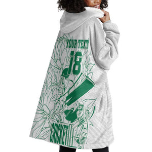 Cricket South Africa Custom Wearable Blanket Hoodie White Version Proteas - African Pride