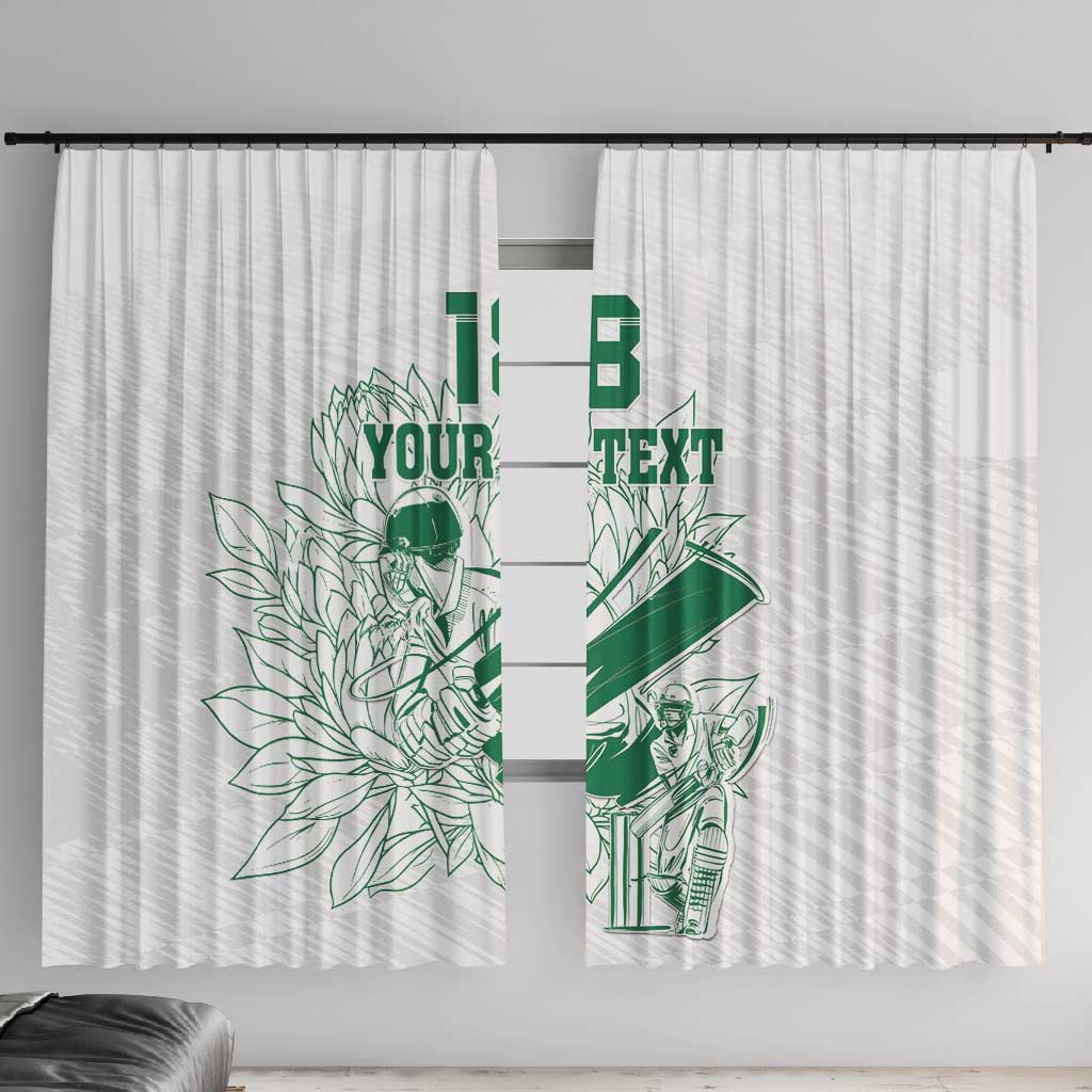 Cricket South Africa Custom Window Curtain White Version Proteas - African Pride