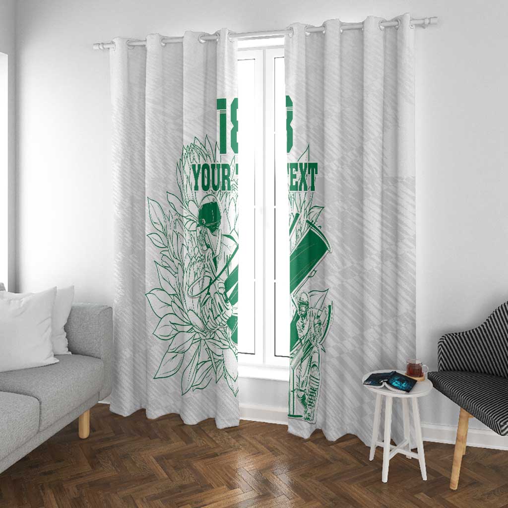 Cricket South Africa Custom Window Curtain White Version Proteas - African Pride