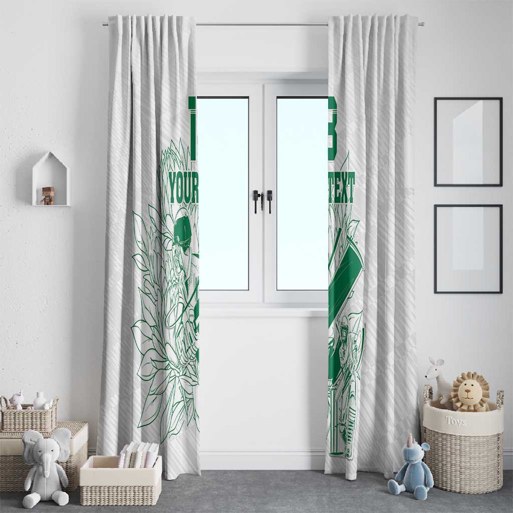 Cricket South Africa Custom Window Curtain White Version Proteas - African Pride