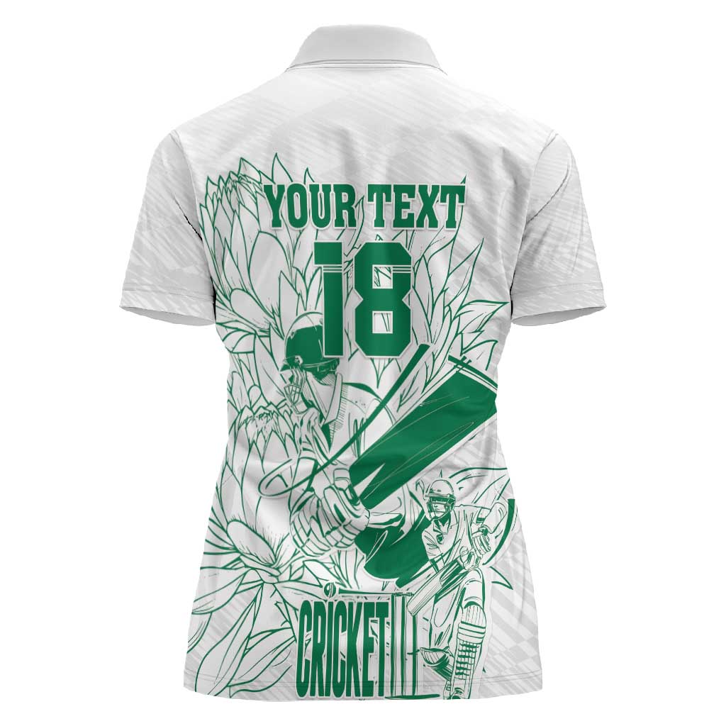 Cricket South Africa Custom Women Polo Shirt White Version Proteas - African Pride