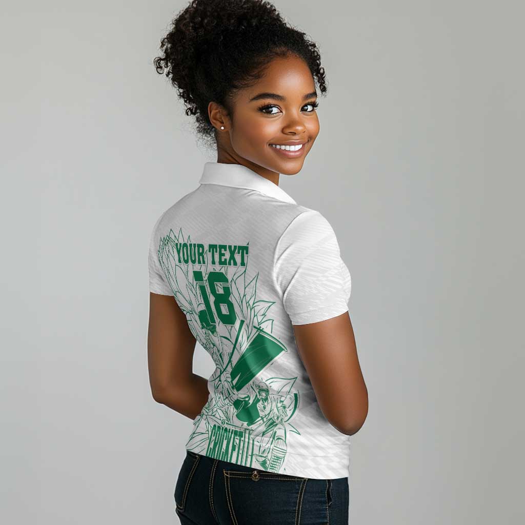 Cricket South Africa Custom Women Polo Shirt White Version Proteas - African Pride